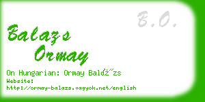 balazs ormay business card